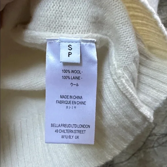 Bella  Freud Hunky Dory Intarsia Merino Wool Sweater in Ivory - Picture 5 of 6